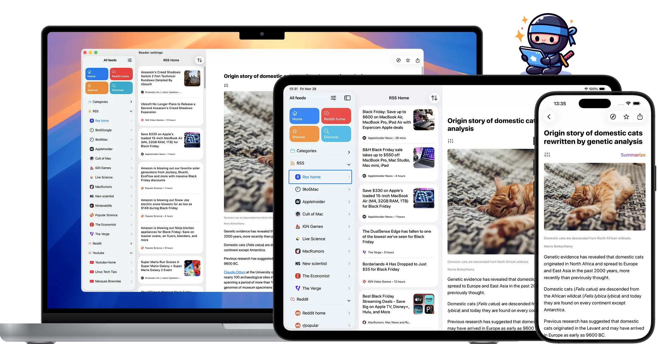 NewsNinja app interface